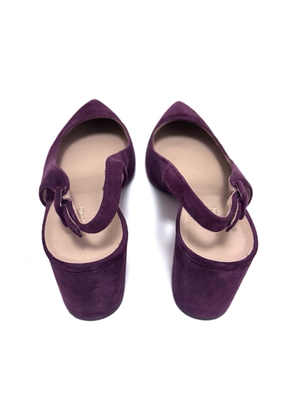 Ann Taylor Brielle Suede Block Heel Slingback Pump in Dark Plum Kiss 9.5 - Picture 6 of 12